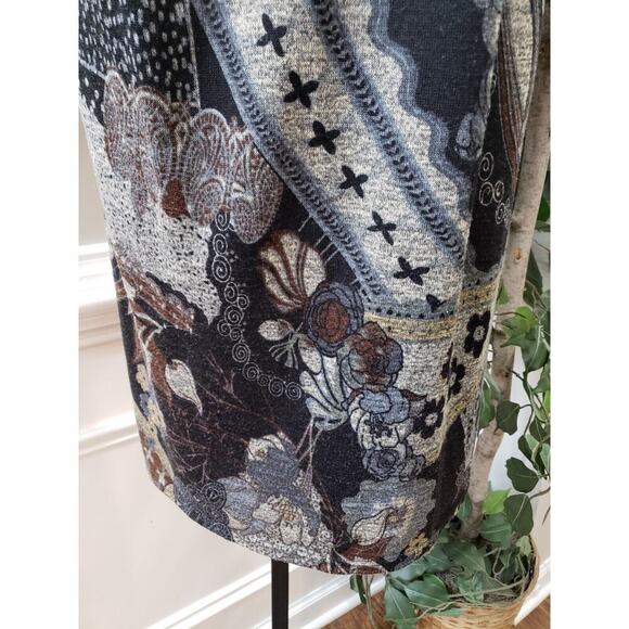 R&M Richards Womens Multi Polyester Short Sleeve Cowl Neck Shift Dress Size 10 - Picture 3 of 11